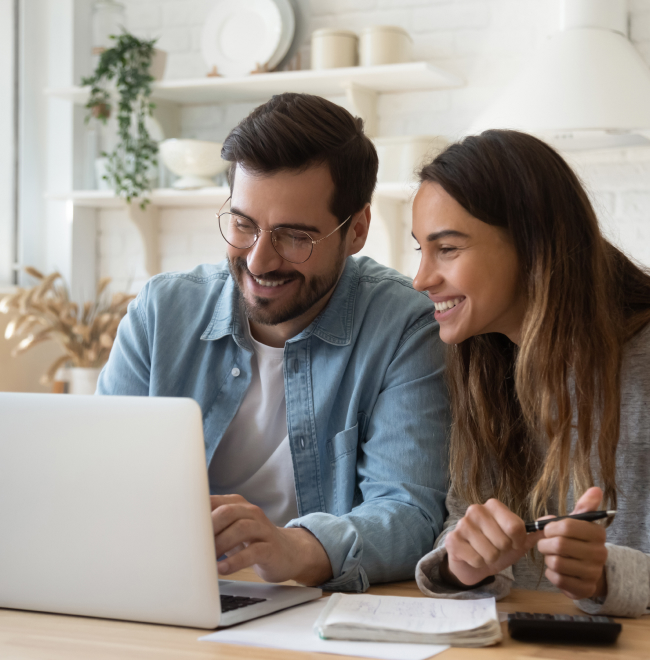 Couple planning a home renovation